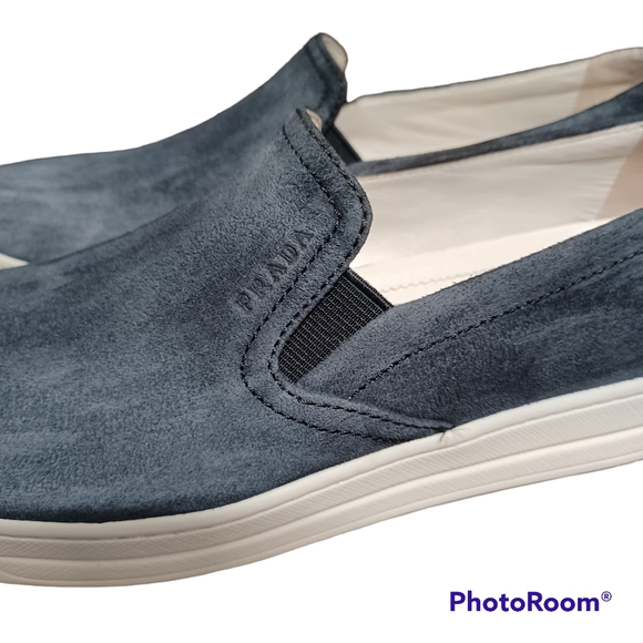 Auth! Prada suede loafers sleep ons flats shoes - Picture 5 of 13
